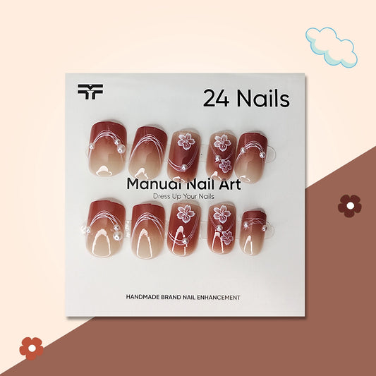 Blossom Pearl Elegance Press-On Nail Set